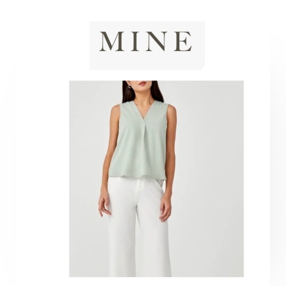 MINE Sage Green Tank Top with Relaxed Fit L - Picture 1 of 9